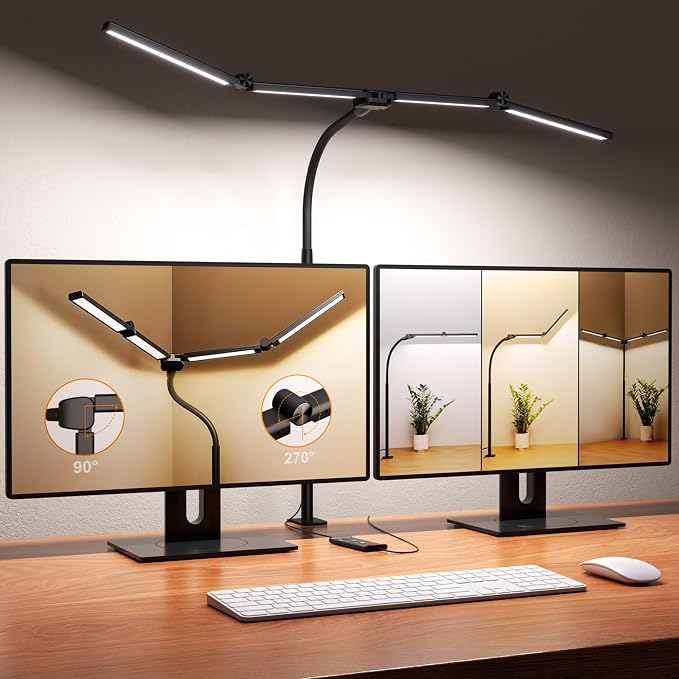 LED Desk Lamps for Home Office, Adjustable Swing Arm Desk Lamp - Image 8