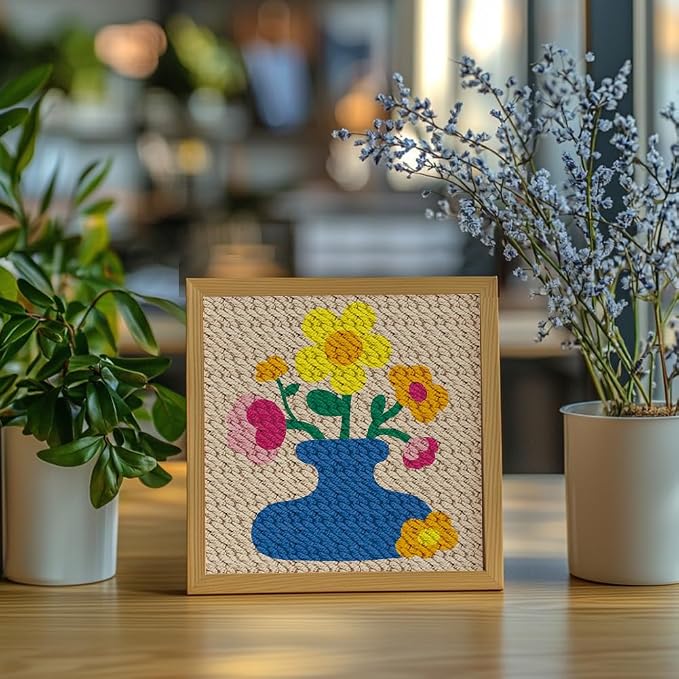 Doodlream Flower Vase DIY Punch Needle Embroidery Kit - Image 6