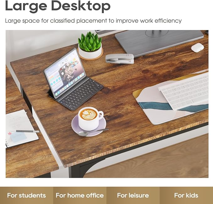 PayLessHere | 39 Inch Computer Desk | Brown | Office Desk - Image 4