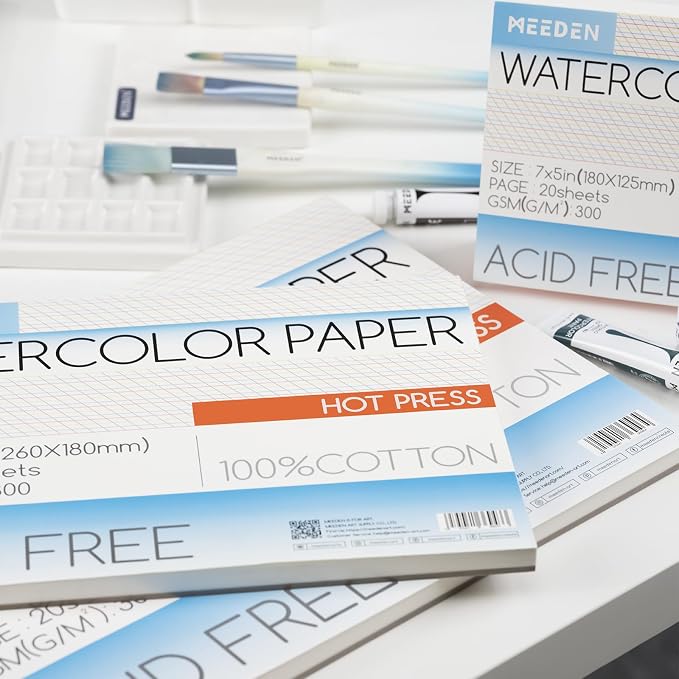 MEEDEN Watercolor Paper Block, 100% Cotton Watercolor Paper Pad of 20 Sheets - Image 6