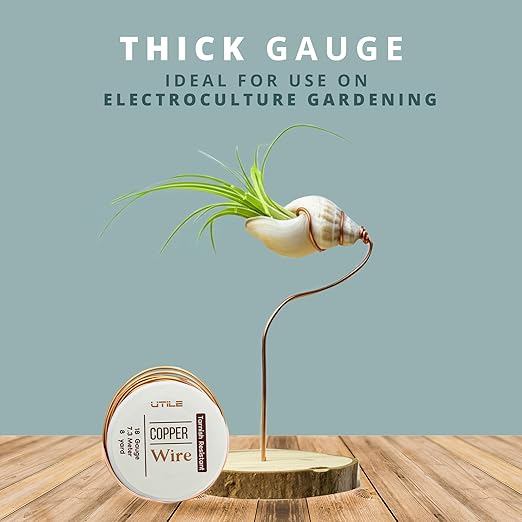UTILE 18 20 22 24 Gauge 24 ft 99.9% Pure Soft Copper Wire for Electroculture Gardening, Jewelry Making, Crafting Wire Bendable, Plant Wire (Copper 18)