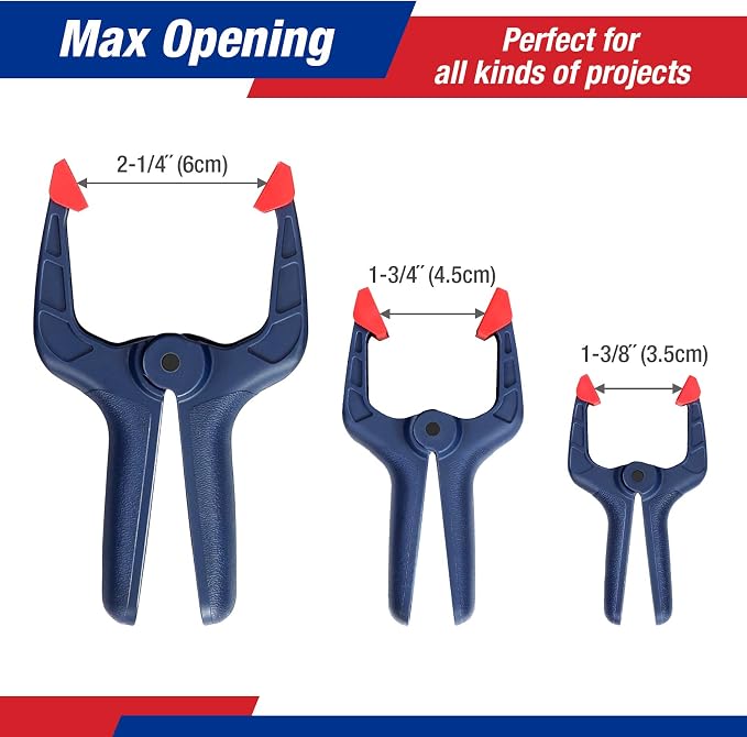WORKPRO Spring Clamp Set, 16-Piece Nylon Spring Clamp Set, Including 4pc 6-1/2" - Image 3