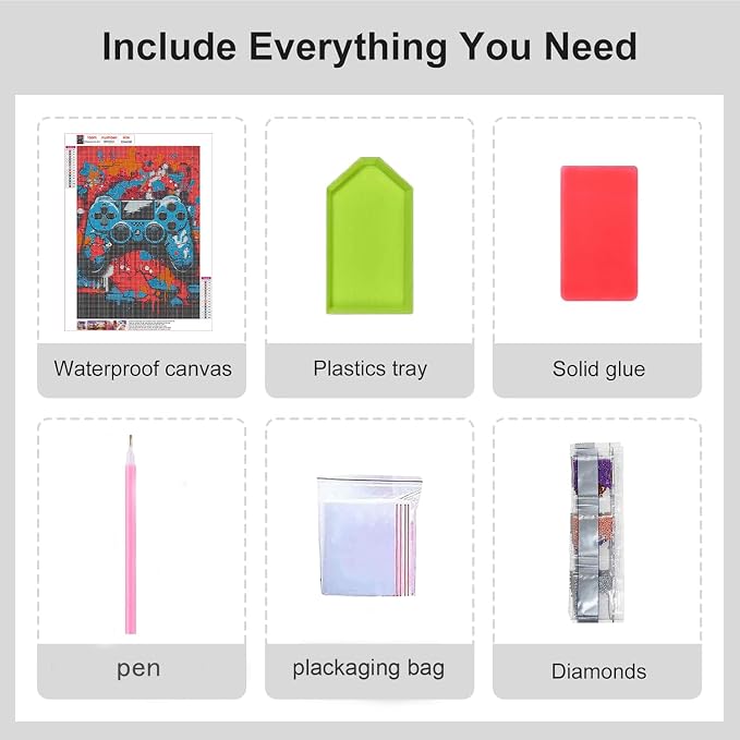 VeGuude Diamond Art Kits for Adults, Graffiti Gaming Controller Diamond Painting - Image 8