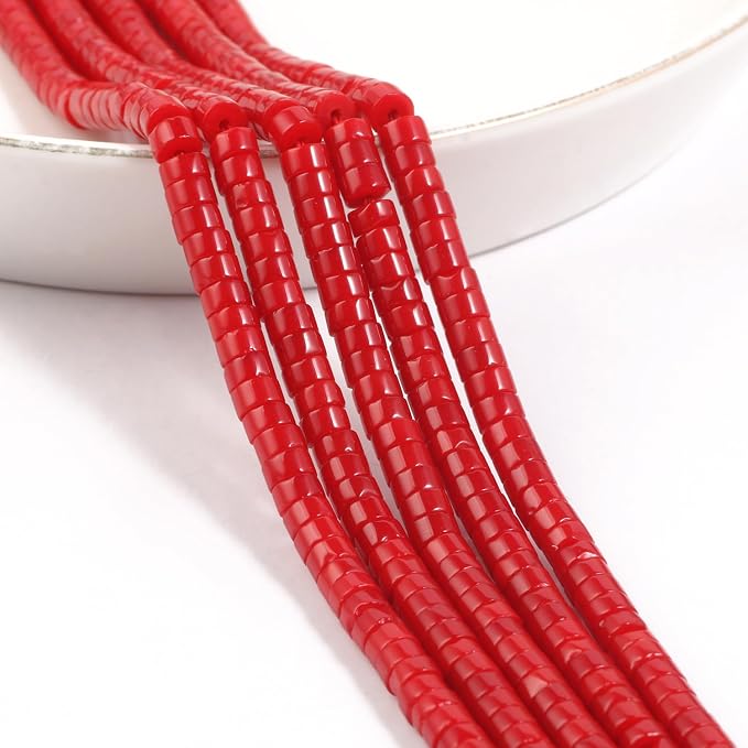 150Pcs 4×2mm Natural Red Coral Spacer Stone Beads - Image 6