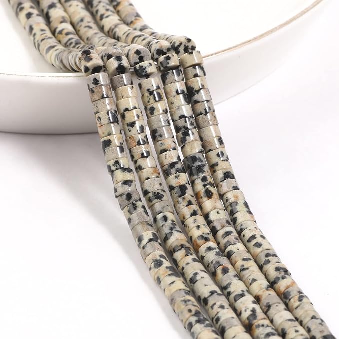 150Pcs 4×2mm Natural Dalmatian Jasper Spacer Stone Beads - Image 3