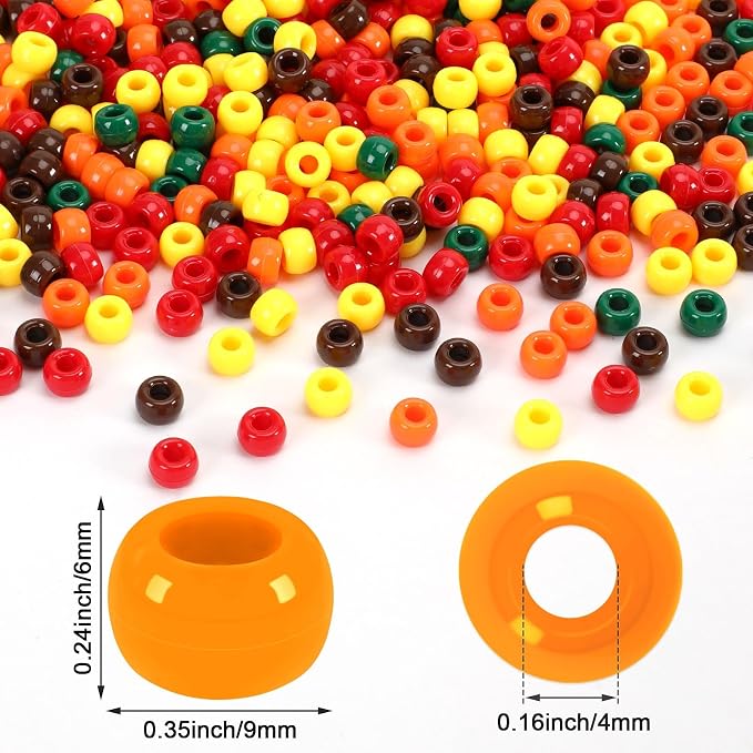 UPINS 1200Pcs Fall Colored Pony Beads - Image 2