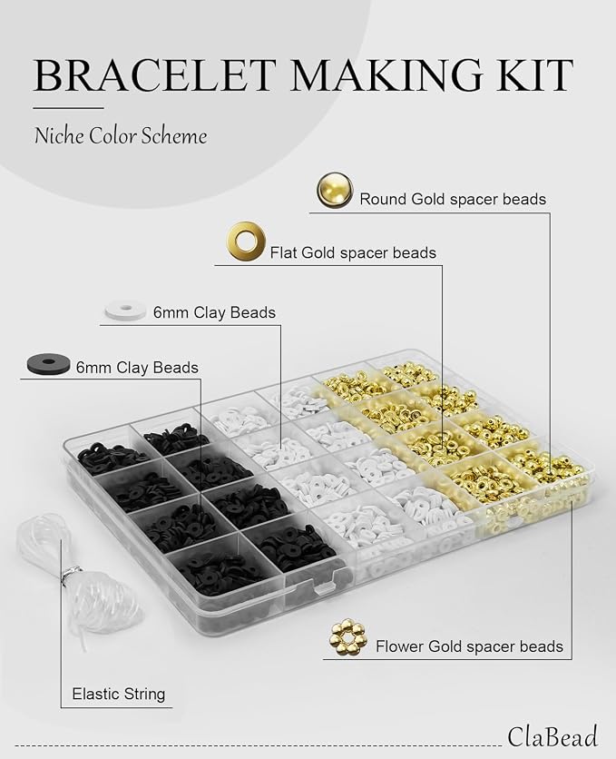 ClaBead Bracelet Making Kit for Boys 3200Pcs, Clay Beads Bracelet Kit - Image 4