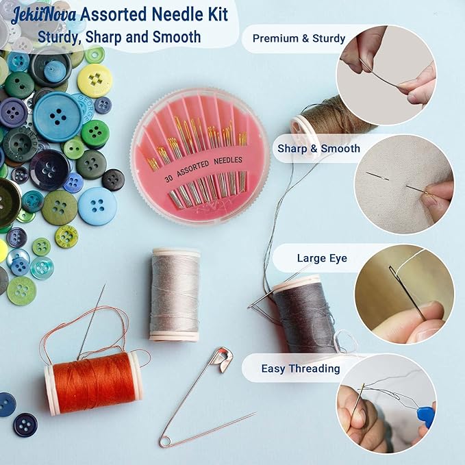 30 Pack Premium Hand Sewing Needles, 6 Sizes Assorted Sewing Needles - Image 4