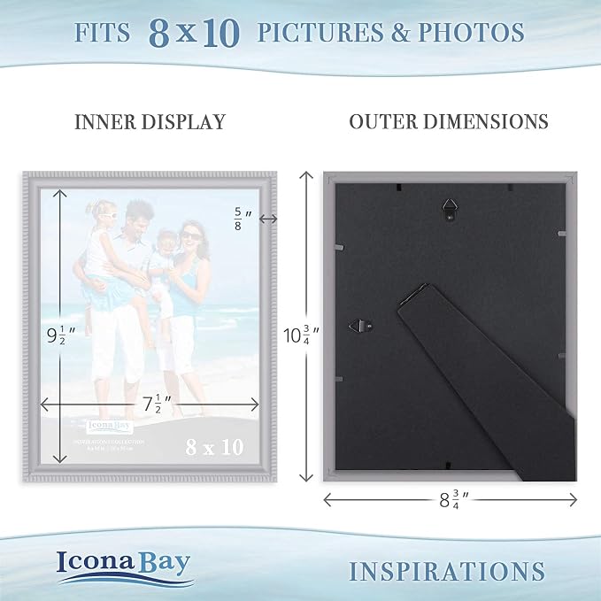 Icona Bay 8x10 Picture Frames, 6 Pack, Contemporary, Inspirations | These Icona - Image 3