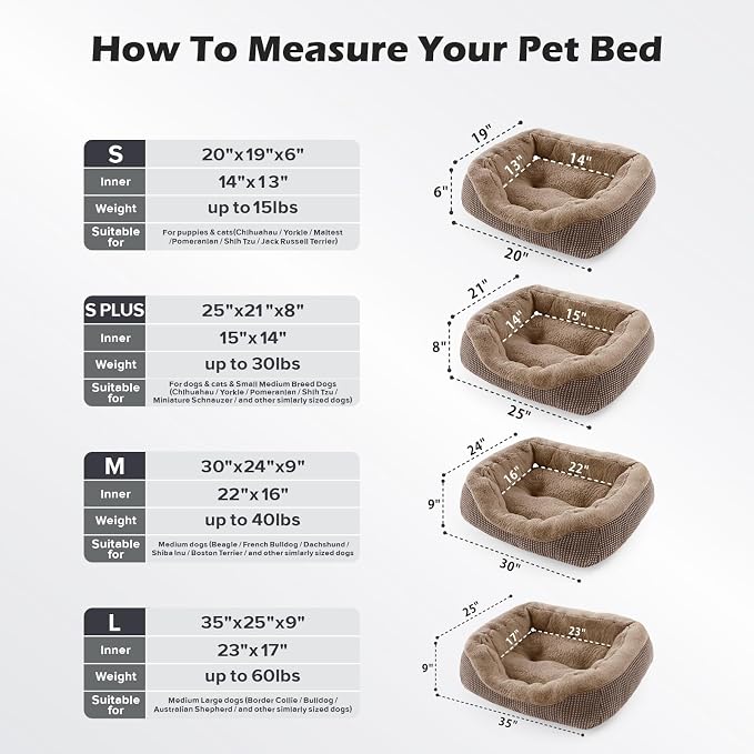 INVENHO Small Dog Bed Orthopedic Warming Soft Calming Sleeping Durable - Image 5