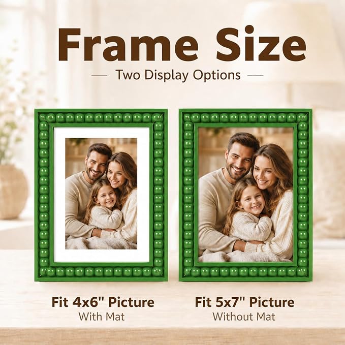 Solid Wood 5x7 Picture Frame Beaded Frame - Image 3