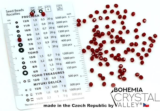 1.8 oz (50g, Approx. 1220 pcs) Mix of Faceted Fire Polished Pressed Czech Glass Beads, Sparkling Shiny Mix BCV