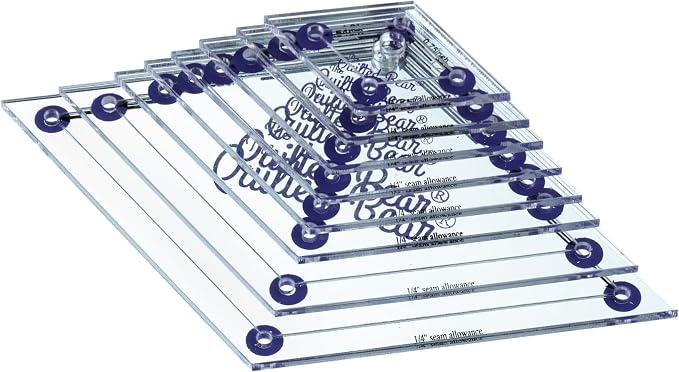 The Quilted Bear Diamond Quilting Templates – 8 Clear Non-Slip Acrylic Quilt by TheQuiltedBearsProducts