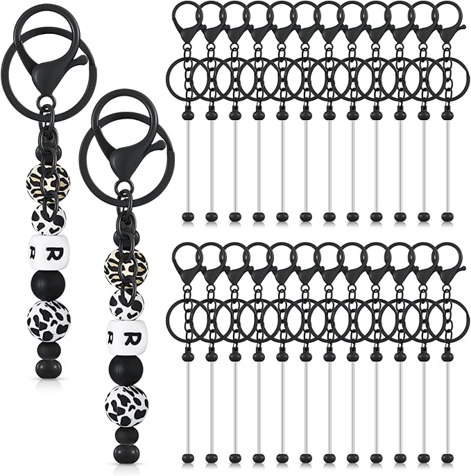 Tondiamo 24 Pcs Beadable Keychain Bars Bulk Beads by Tondiamo