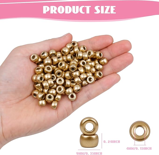 1000Pcs Pony Beads Bracelet 9mm Rainbow Plastic Barrel Pony Beads - Image 2