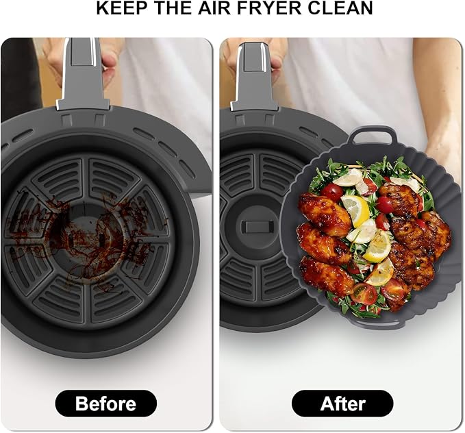 Round Silicone Air Fryer Liners 3Pack, Ninja AF101 & AF161 Silicone Liners - Image 5