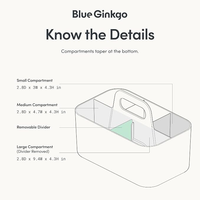 BLUE GINKGO Stackable Organizer Caddy, Dark Grey, Made in Korea | Portable. - Image 4