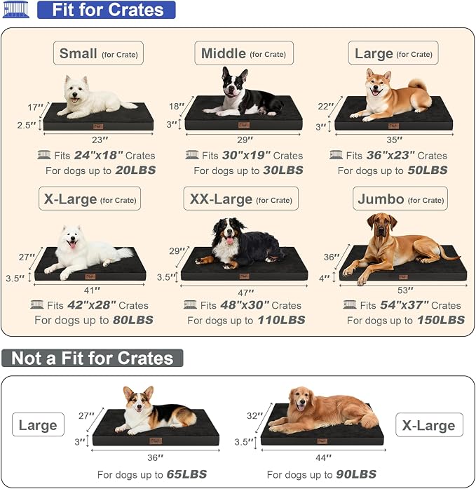 Orthopedic Dog Bed for Large Dogs, Plush Washable Pet Bed for Large Size Dogs - Image 2