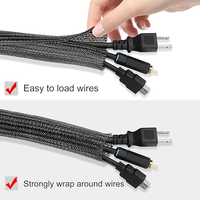 25ft - 3/4 inch Cord Protector Cable Sleeve Split Wire Loom Tubing - Image 2