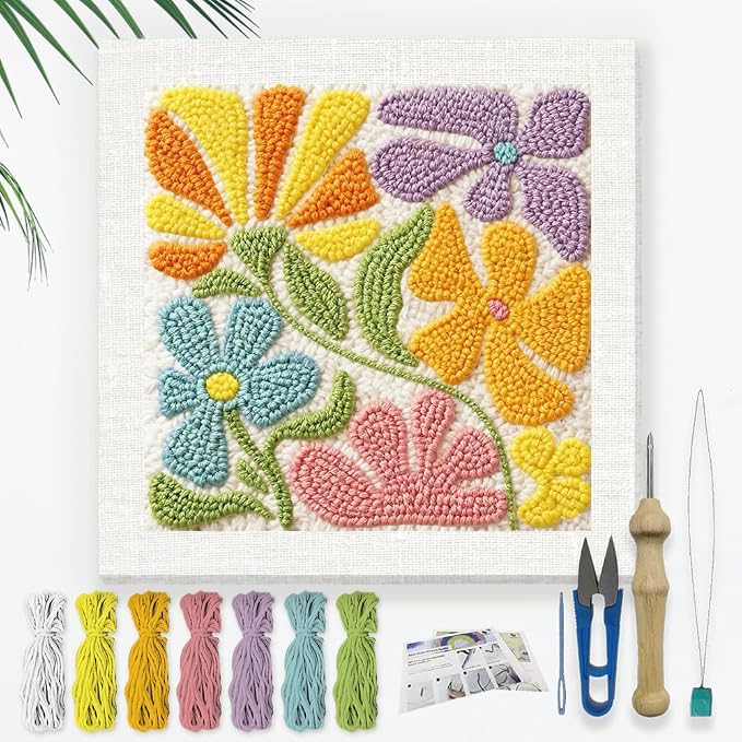 Doodlream Large Flower DIY Punch Needle Embroidery Kit by Doodlream
