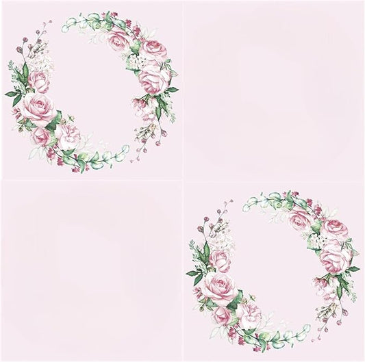 20-ct 13x13 Flowers Paper Luncheon Decoupage Napkins, 3-Ply Servilletas Printed Wedding Roses Cocktail Napkin for Art, Dinner and Party, Disposable Napkins Decor