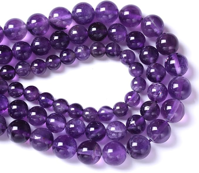 36pcs 10mm AAA Natural Amethyst Beads Crystal Energy Healing Power Stone Beadsfor Jewelry Making DIY Bracelet Necklace Accessories 15"