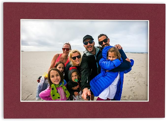 11x14 Mat for 8.5x11 Photo - Precut Maroon Picture Matboard for Frames Measuring 11 x 14 Inches - Bevel Cut Matte to Display Art 8.5 x 11 Inches - Acid Free ONE MAT with Backing Board & Clear Bag