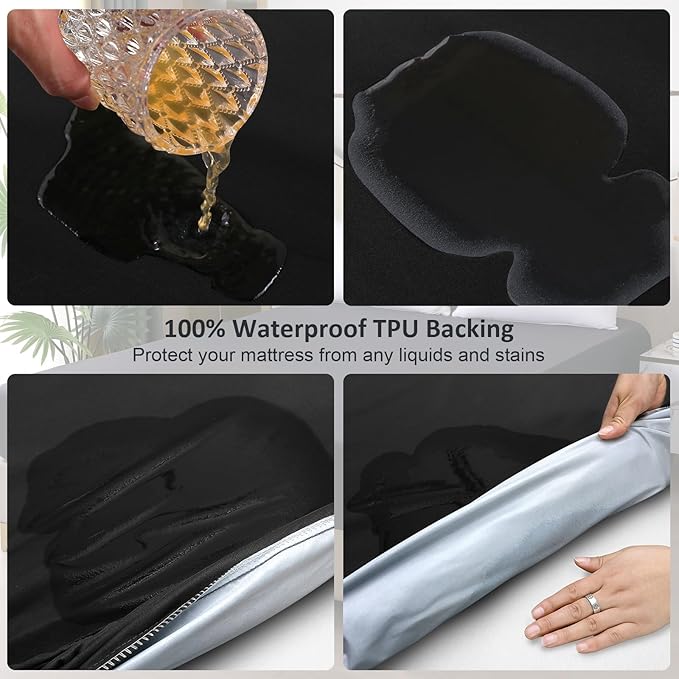 Waterproof Mattress Protector King Size, Fitted Sheet Style Breathable Mattress - Image 3