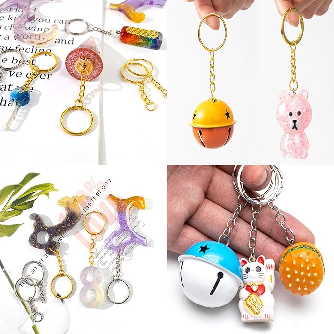 100Sets 1 inch Keychain Rings Golden Split Round Key Ring - Image 5