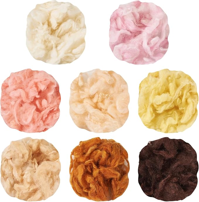 FASHEWELRY 1.4 OZ Nature Wool Roving Needle Felting Set by FASHEWELRY