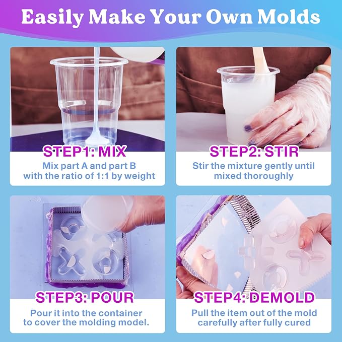 LET'S RESIN Silicone Mold Making Kit-Translucent Silicone Rubber Non-Toxic - Image 5