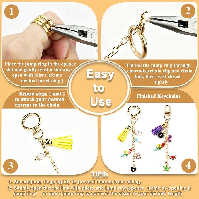 LOIKMIUP 440Pcs Keychain Making Kit, DIY Craft Supplies - Image 6
