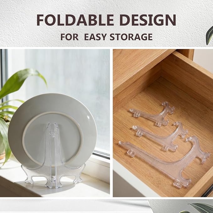 Artliving 6 Inch Clear Plastic Easels or Stand/Plate Holders to Display - Image 5