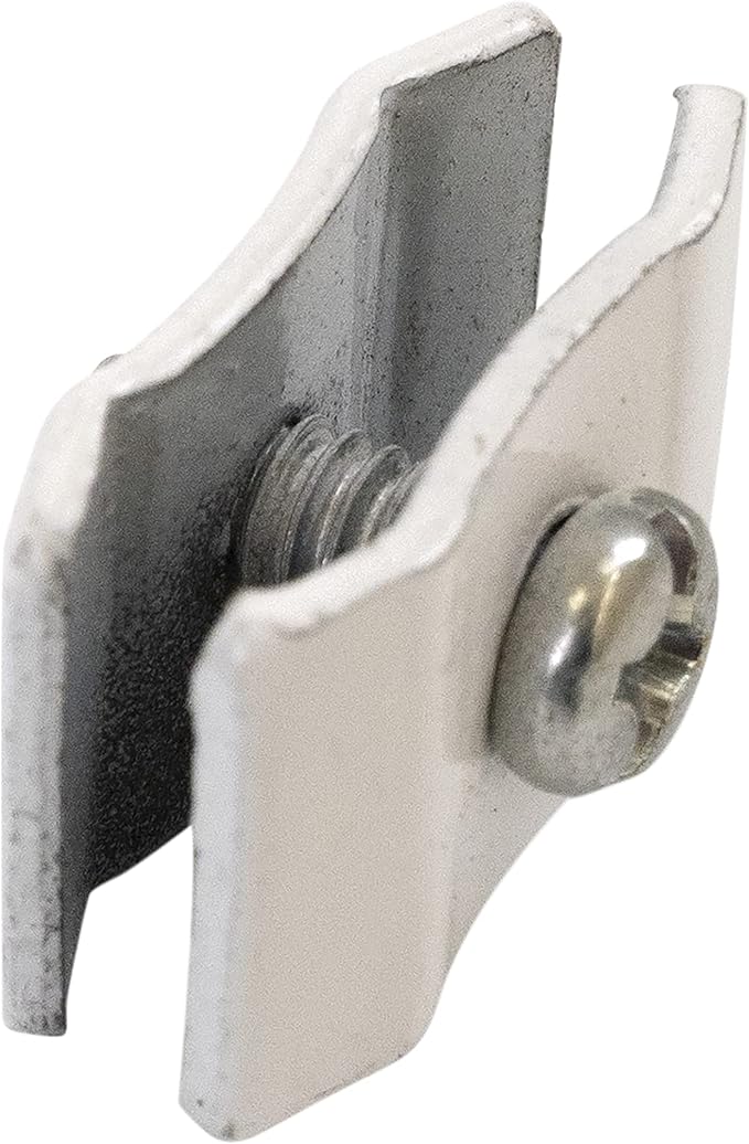 Gridwall Joining Clip Connectors for Grid Panels, Powder-Coated or Chrome Plated Steel (Quantity 10) (10, White)