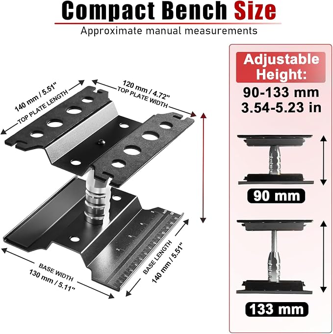 RC Car Repair Work Stand Lift Lower Adjustable Workstation Aluminum 360 Degree - Image 2