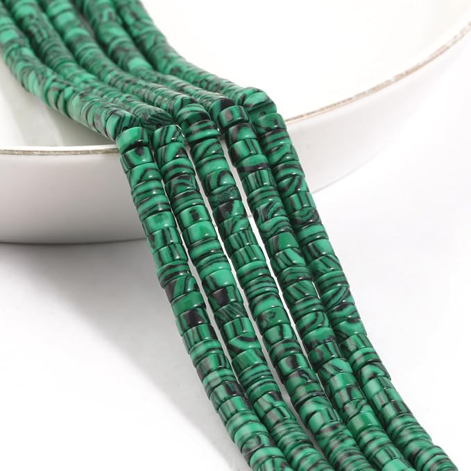 150Pcs 4×2mm Natural Malachite Spacer Stone Beads - Image 3