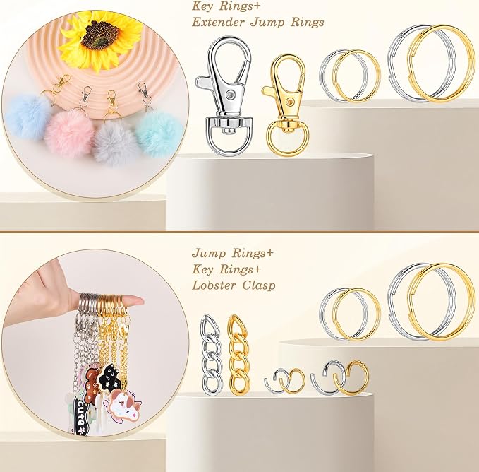 BESARME 1130PCS Keychain Making Kit Jump Rings - Image 4