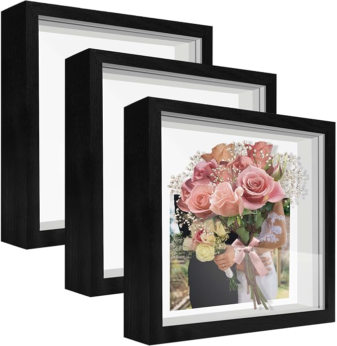 12x12 Shadow Box Frame Display Case by TOUYINGER
