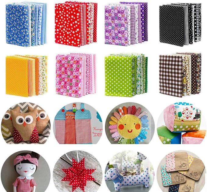 150Pcs 4" x 4" Cotton Craft Fabric Bundle Squares, Squares Sheets Patchwork by OJYUDD