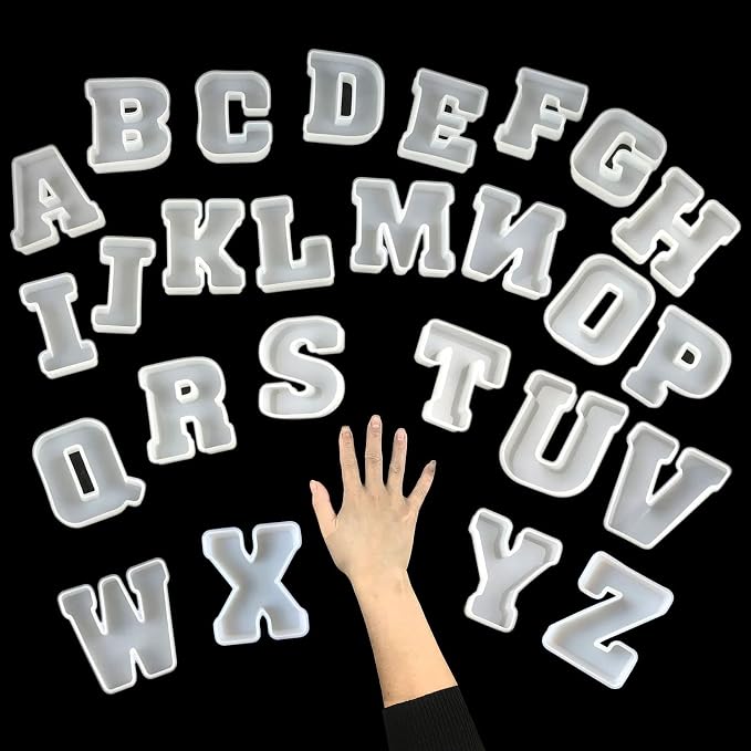 4 inch 26 Pack English Letter Silicone Mold by ESEDAGESiliconeMold