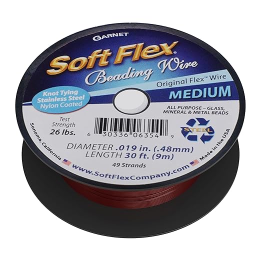 Soft Flex 49 Strand Beading Wire - Medium 0.19 Diameter - 30 Feet Nylon Design Wire