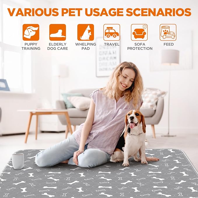 Washable Pee Pads for Dogs, 2 Pack Large 36"x41" Fast Absorbent Reusable Puppy - Image 3