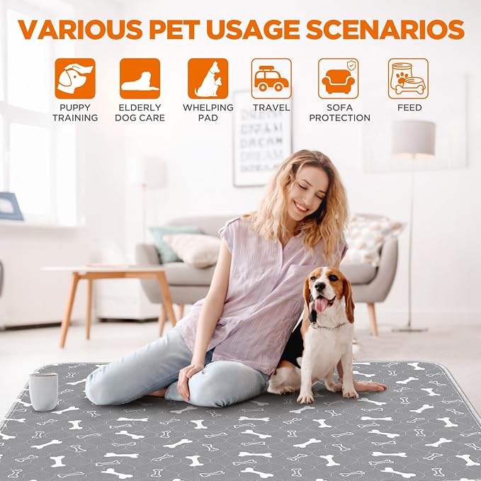 Washable Pee Pads for Dogs, 2 Pack Large Reusable Puppy Pads, Non-Slip - Image 4