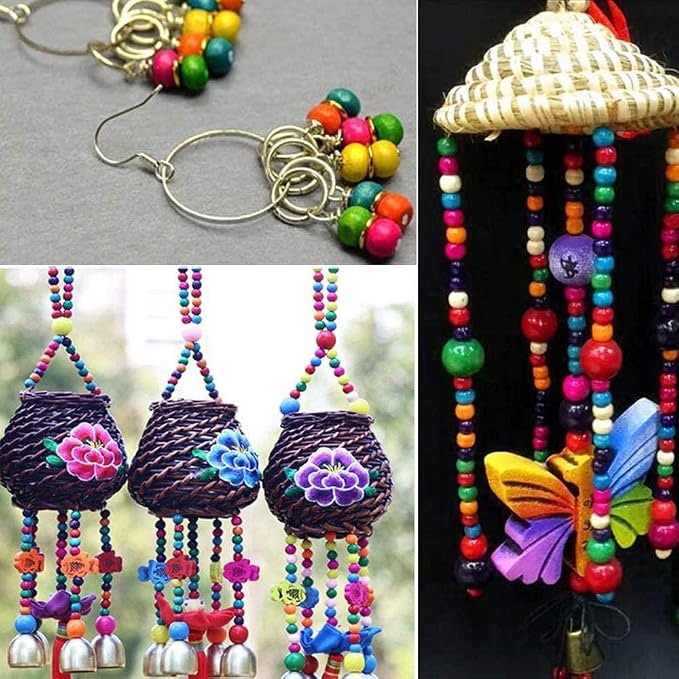 BetterJonny 800 Pcs Colorful Wooden Beads - Image 3