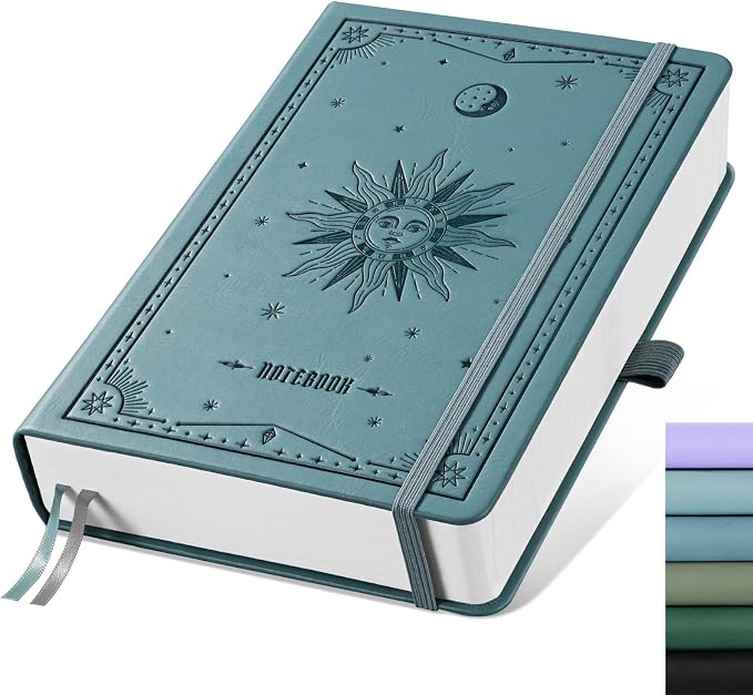 EMSHOI Dotted Journal Notebook, 320 Pages, A5 Size | Leather Hardcover by EMSHOI