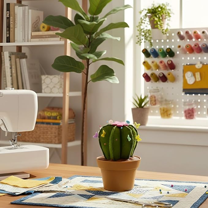 Cactus-Shaped Pin Cushion in a Pot - Image 3