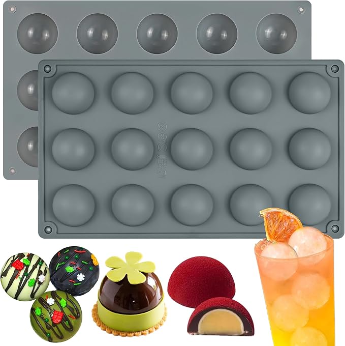 Semi Sphere Silicone Mold for Chocolate Truffles, 30 Cavities for Ice Cubes by SIQINZONGWA