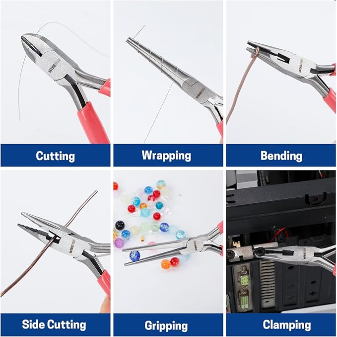 3 PCS Mini Pliers Set, Pink Jewelry Pliers Kit with Needle Nose, Diagonal and Long Nose, Small Plier Tool for Jewelry Making, DIY Crafts, Beading and Electronic Repair