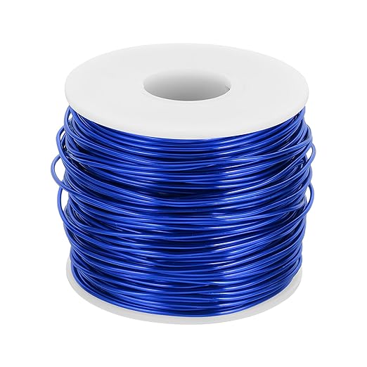 MECCANIXITY 15 Gauge Anodized Aluminum Craft Wire Bendable Bonsai Training Wire 223 Feet 1.5mm for Sculpting Crafts Wreath Floral Beading Jewelry Making, Dark Blue