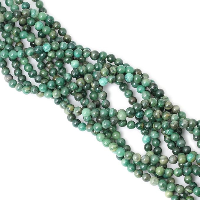 60PCS 6mm Natural Verdite Stone African Jade Gemstone Round Loose Beads - Image 4